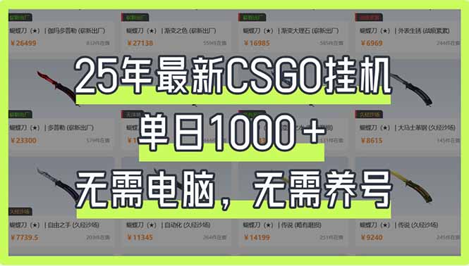 25年最新CSGO挂机系统,单日1000+,无需电脑,无需养号,0基础可上手 第1张 25年最新CSGO挂机系统,单日1000+,无需电脑,无需养号,0基础可上手 第1张