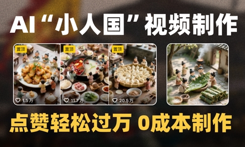 爆款1000W+播放微缩景观迷你小人国AI视频0成本制作全流程教学 第1张 爆款1000W+播放微缩景观迷你小人国AI视频0成本制作全流程教学 第1张