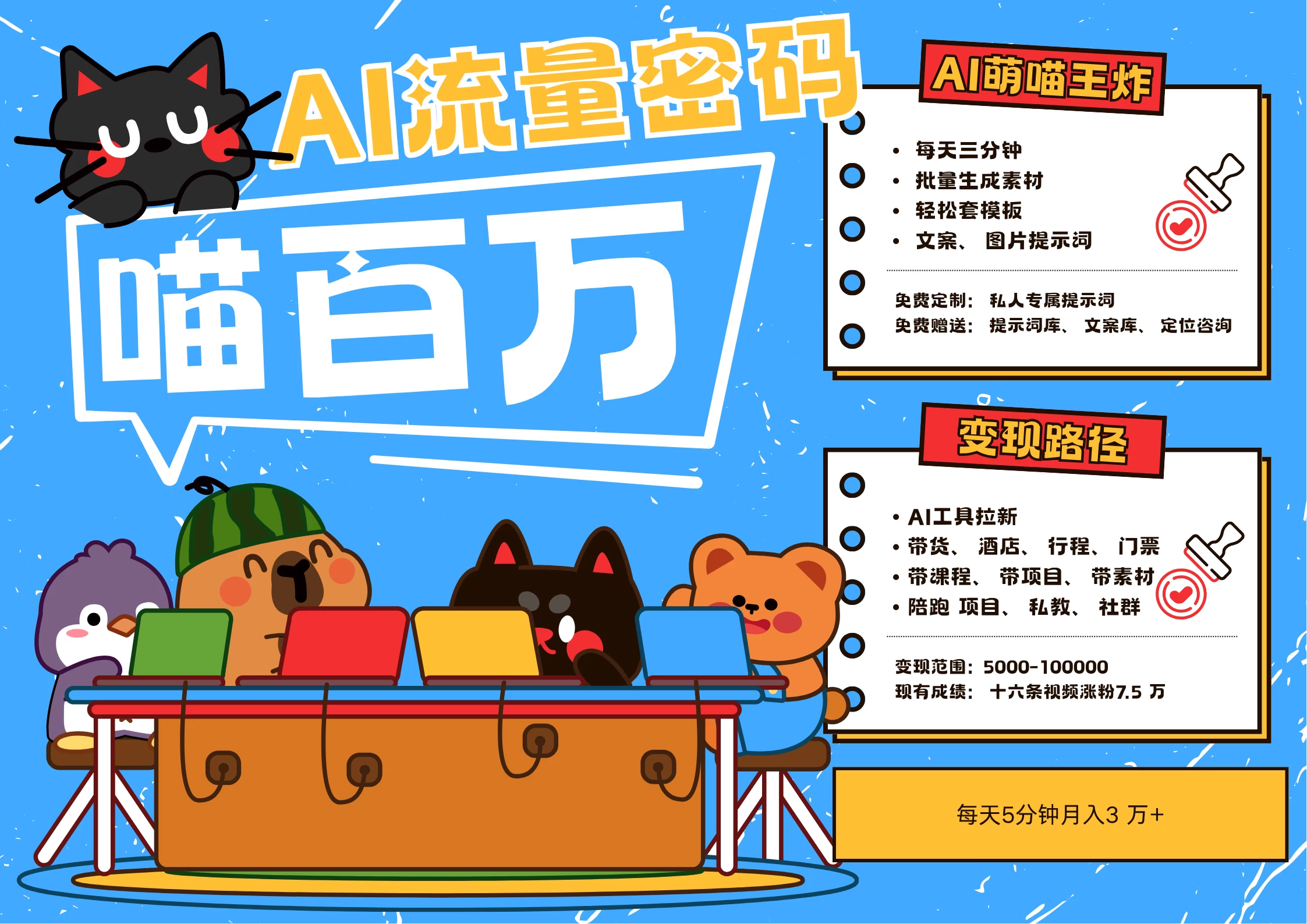 +宠物+旅行2025最火流量密码 轻松用AI宠物做文旅账号 可带货,带酒店,可以带行程,旅行社 小白三分钟学会 N种变现渠道 月入五位数 管道收益