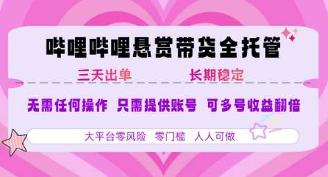 2025年B站风口带货项目 仅需提供账号 全程托管 轻松月入1w+ 第1张 2025年B站风口带货项目 仅需提供账号 全程托管 轻松月入1w+ 第1张