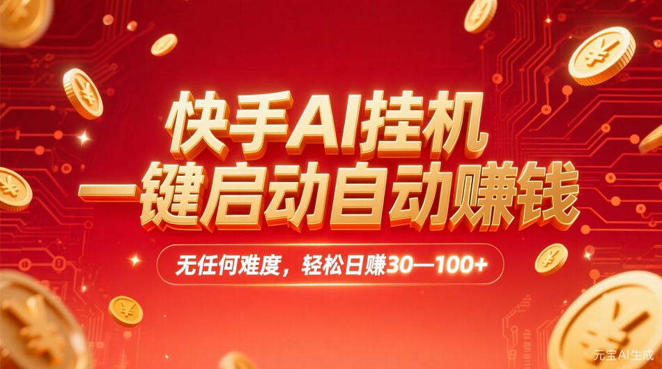 快手AI挂机,一键启动自动赚钱 无任何难度,轻松日赚30—100+ 第1张 快手AI挂机,一键启动自动赚钱 无任何难度,轻松日赚30—100+ 第1张