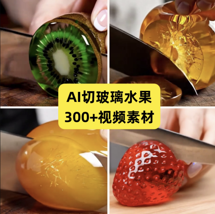 【火爆】AI切玻璃水果视频素材解压治愈短视频助眠制作教程 第1张 【火爆】AI切玻璃水果视频素材解压治愈短视频助眠制作教程 第1张