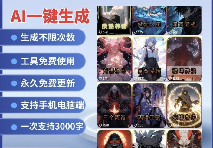 2025小说故事推文ai一键课程生成漫画解说视频全自动生成素材教程